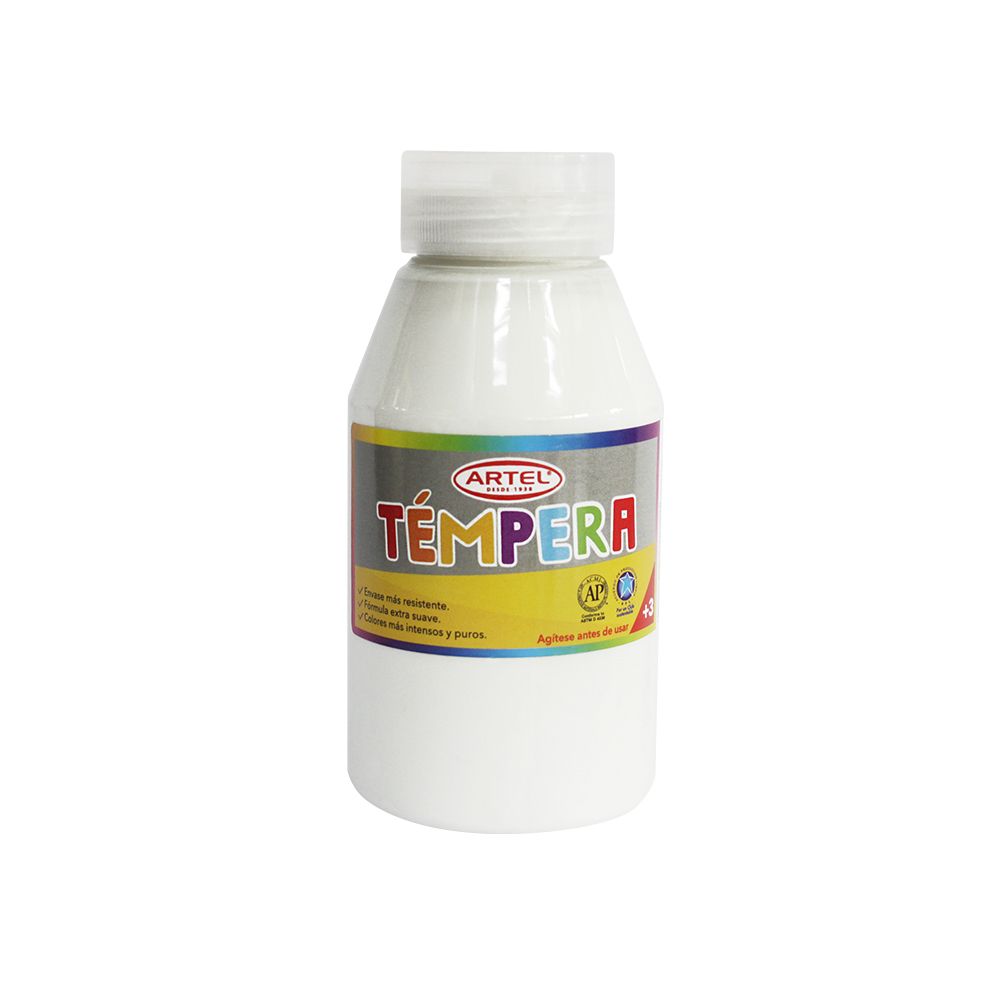 Frasco Témpera 250ml. COLOR BLANCO Artel