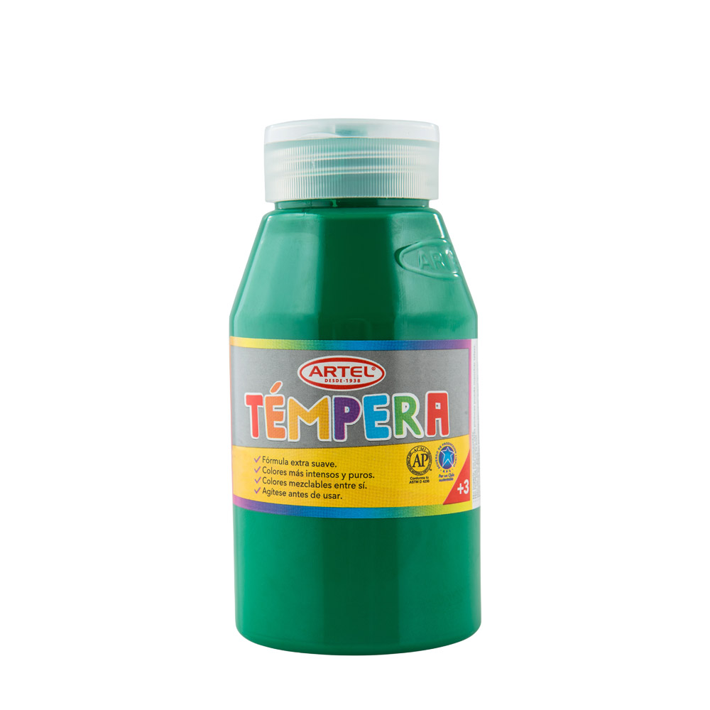 Frasco Témpera 250ml. COLOR VERDE OSCURO Artel