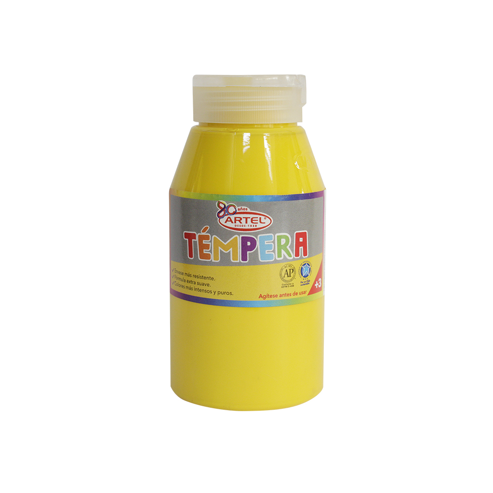 Frasco Témpera 250ml. COLOR AMARILLO LIMON Artel