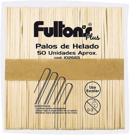 PALOS DE HELADO NATURAL JUMBO 50 UNI