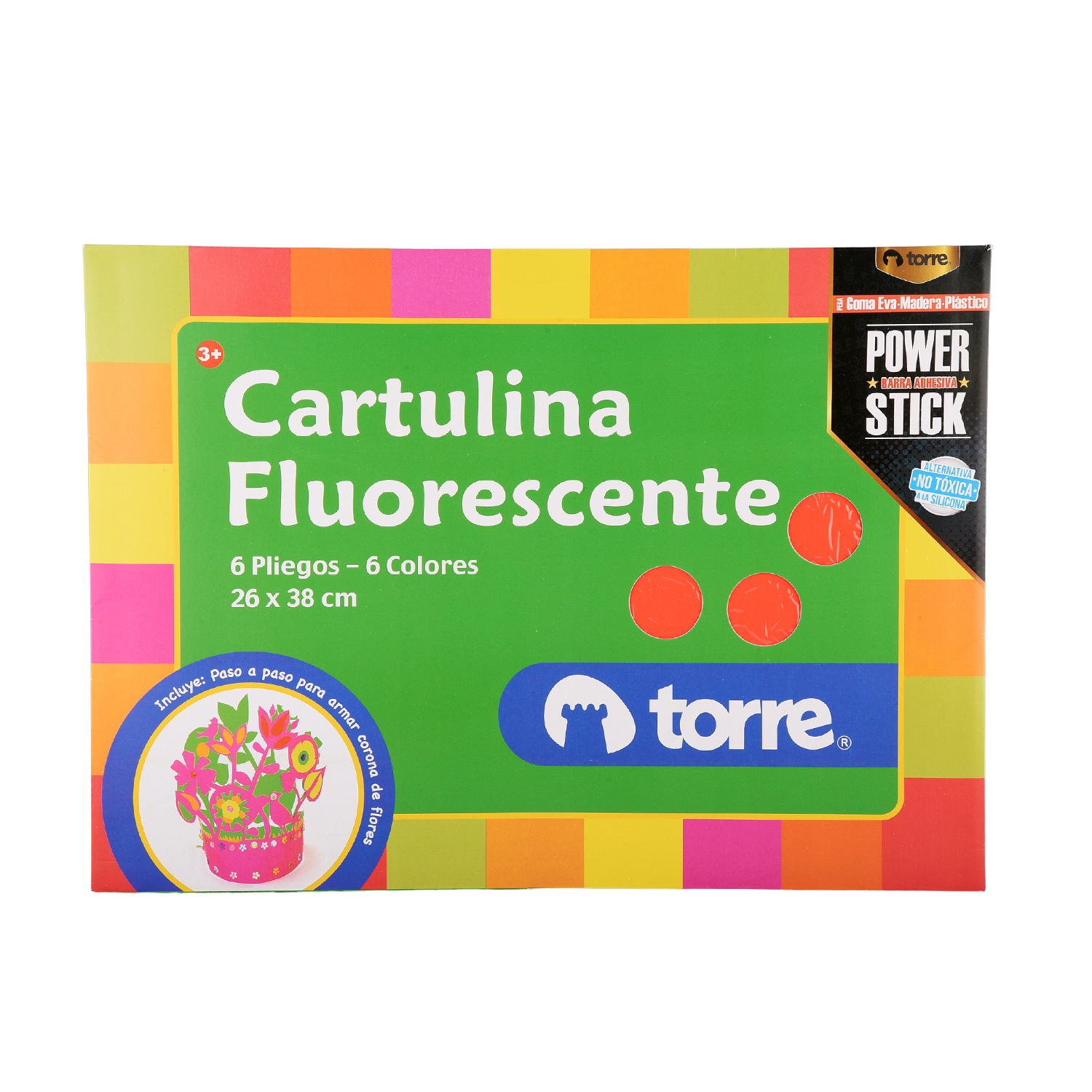 BOLSON CARTULINA FLUORESCENTE 6HJ. TORRE IMAGIA