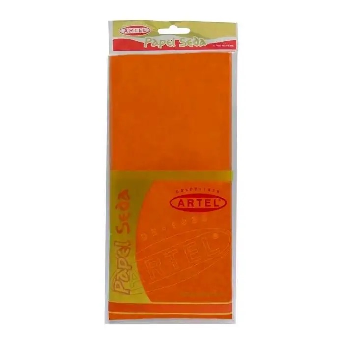 Papel Seda o Volantín Artel 10 Unidades NARANJO 50X66