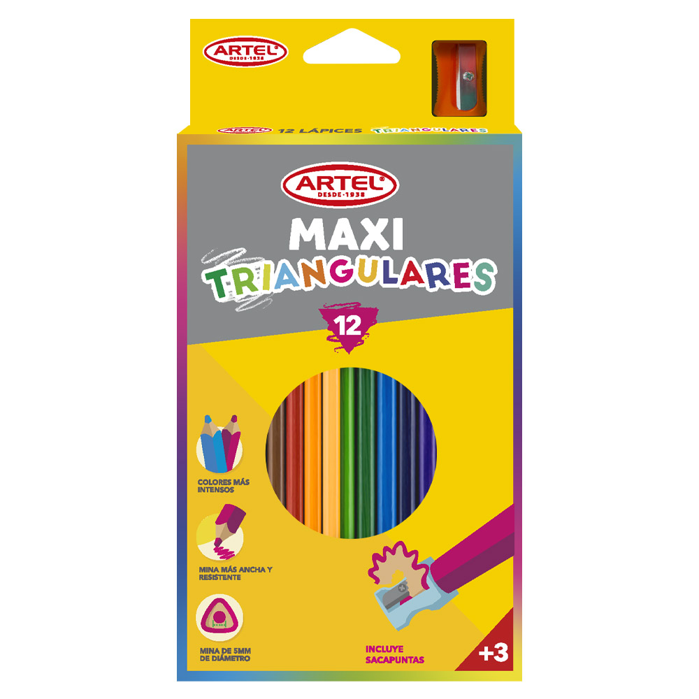 Estuche 12 Lapices De Colores Maxi Artel 5M (JUMB0)