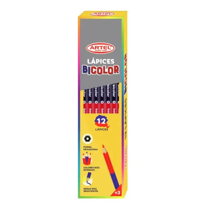 Caja Lápices Bicolor Azul/Rojo x 12UND