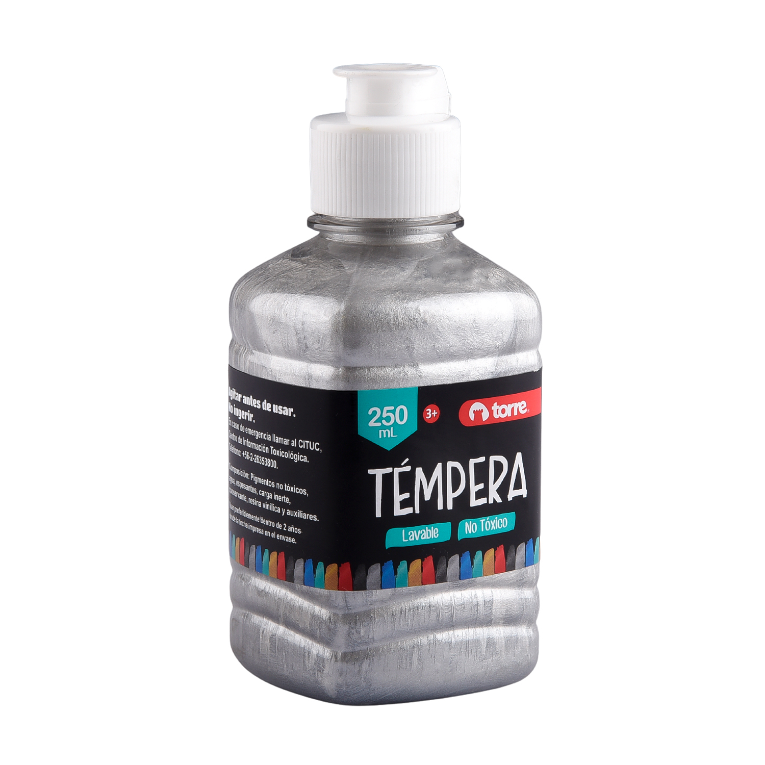 Témpera 250 ml Color Plateado Torre