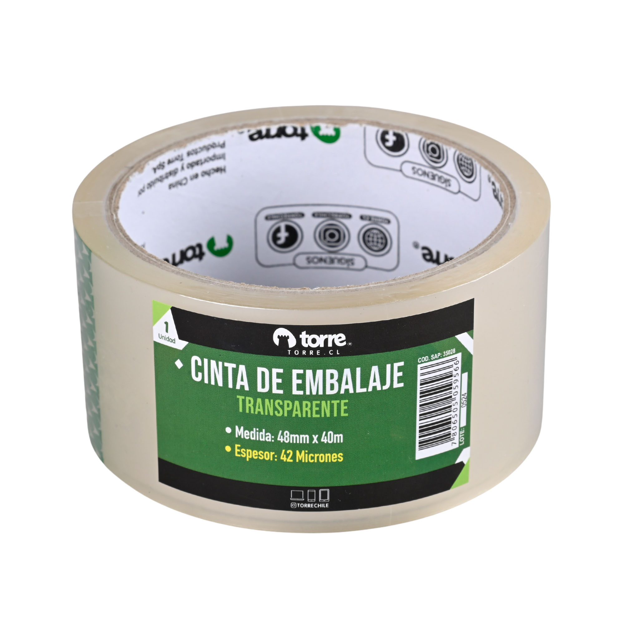 CINTA EMBALAJE TRANSPARENTE 48MMX40M TORRE