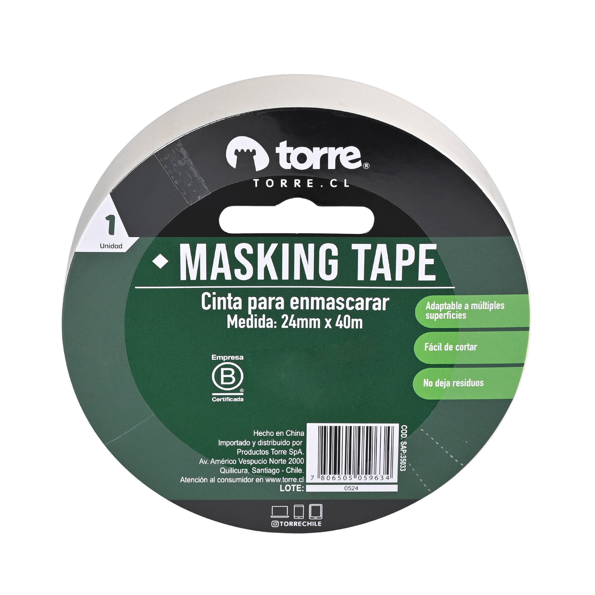 CINTA MASKING TAPE 24MM X 40M