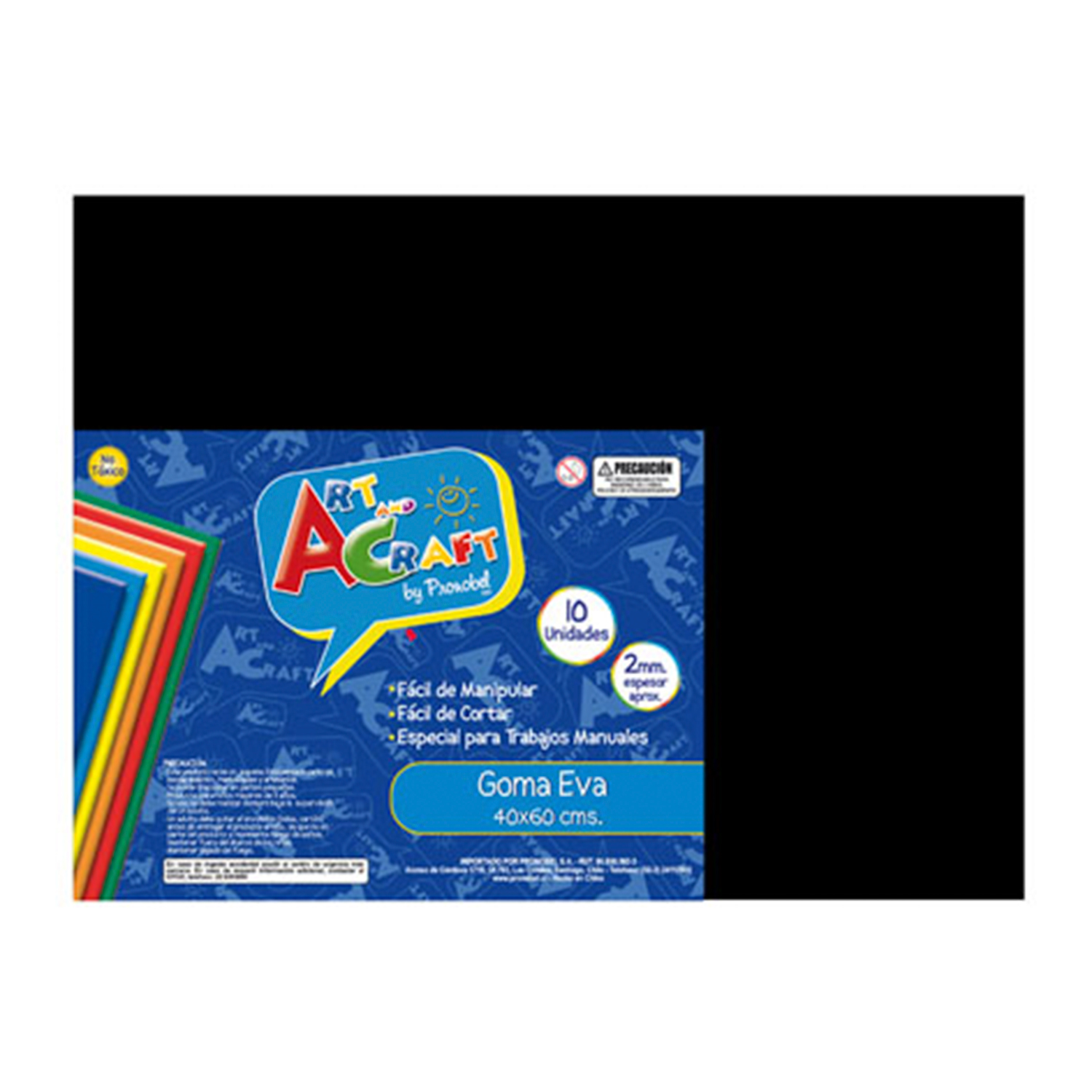 GOMA EVA 40X60 CM 2MM. NEGRO ART & CRAF
