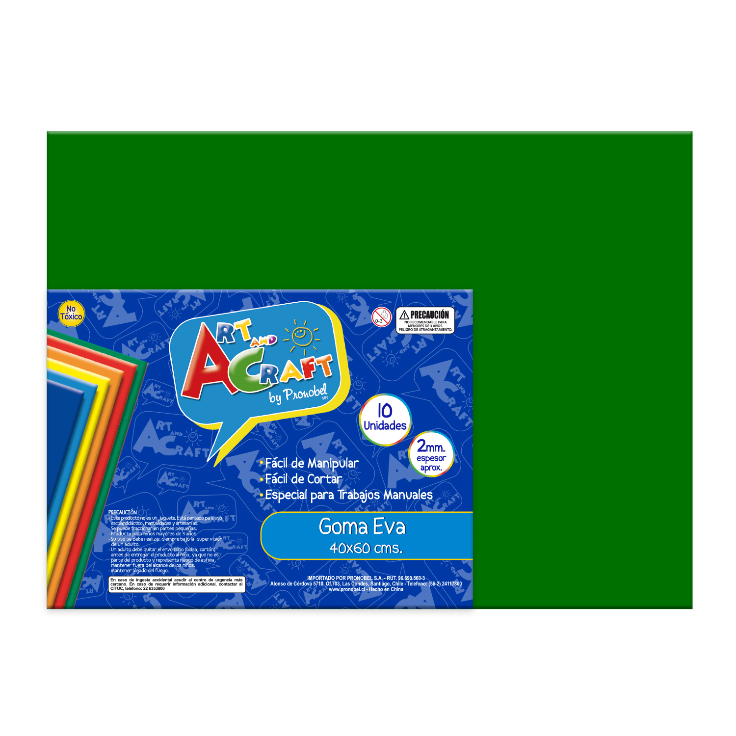 GOMA EVA 40X60 CM 2MM. VERDE ART & CRAF