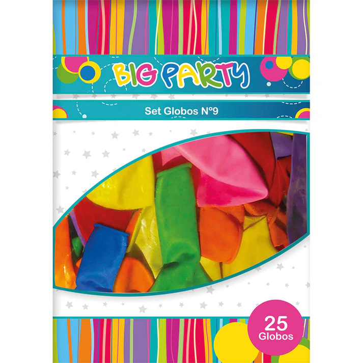 Set Globo 25 Un N°9 Colores Surtidas