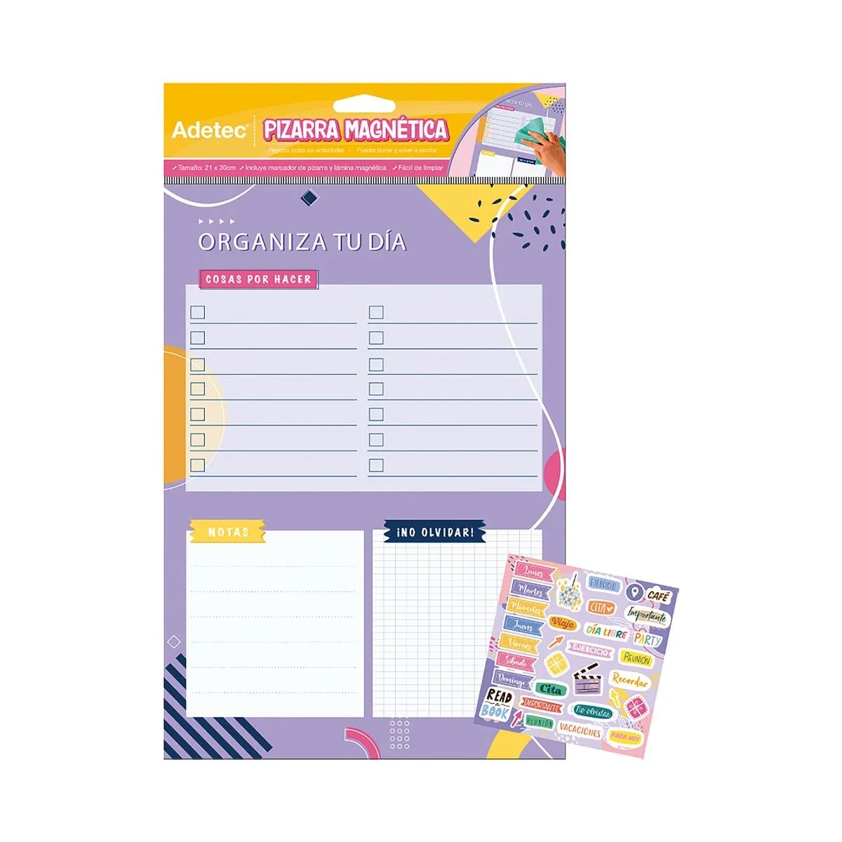 Pizarra magnetica planner diseño juvenil