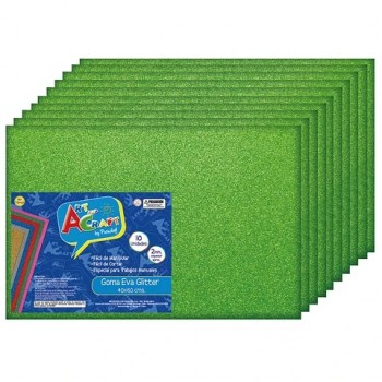 GOMA EVA GLITTER 40X60CM VERDE CLARO ART&CRAFT