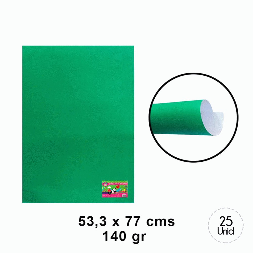 CARTULINA VERDE OSCURO 53X77CM ARTE TOP