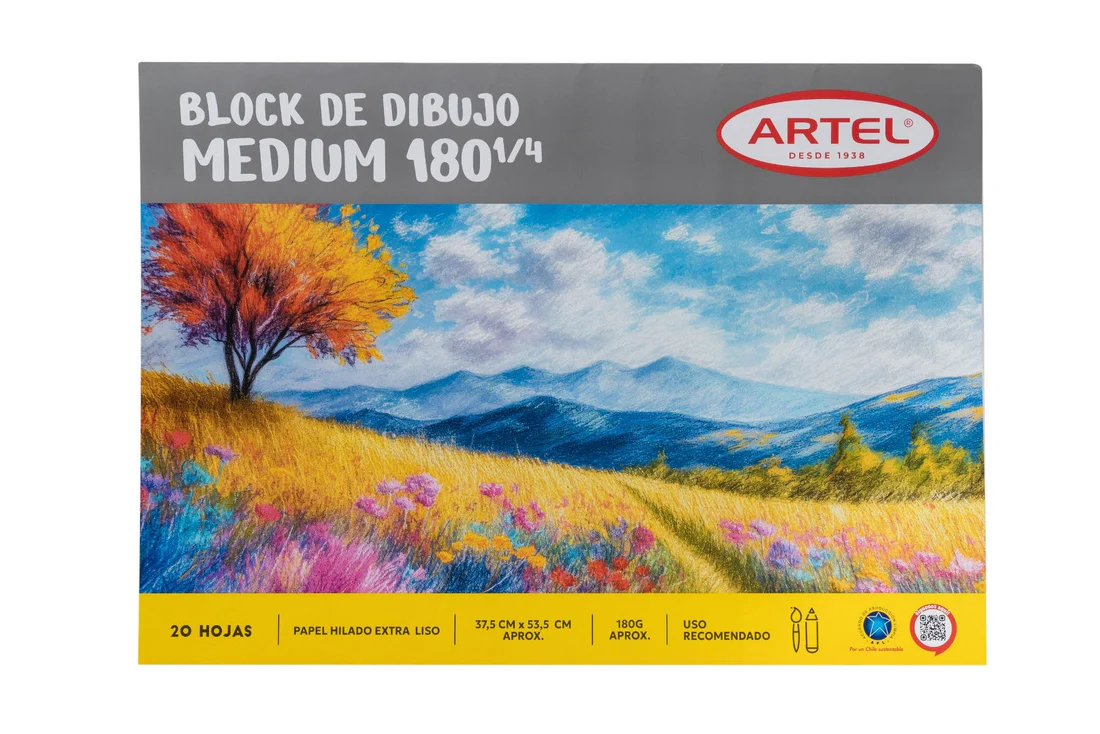 Block de Dibujo Medium Artel #180 1/4 20 Hojas