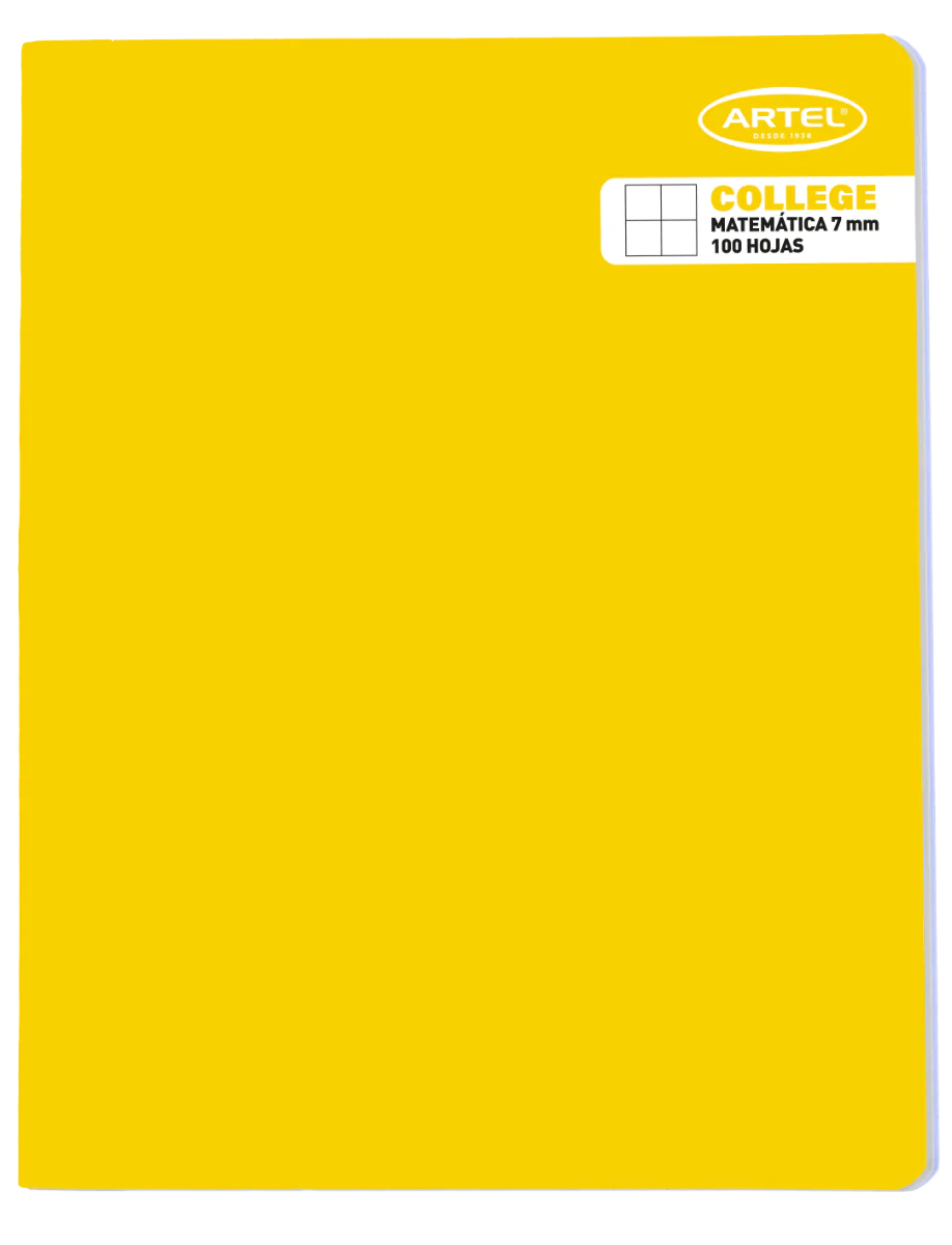Cuaderno College Matemáticas 7mm. 100 Hojas Color Aleatorio Artel