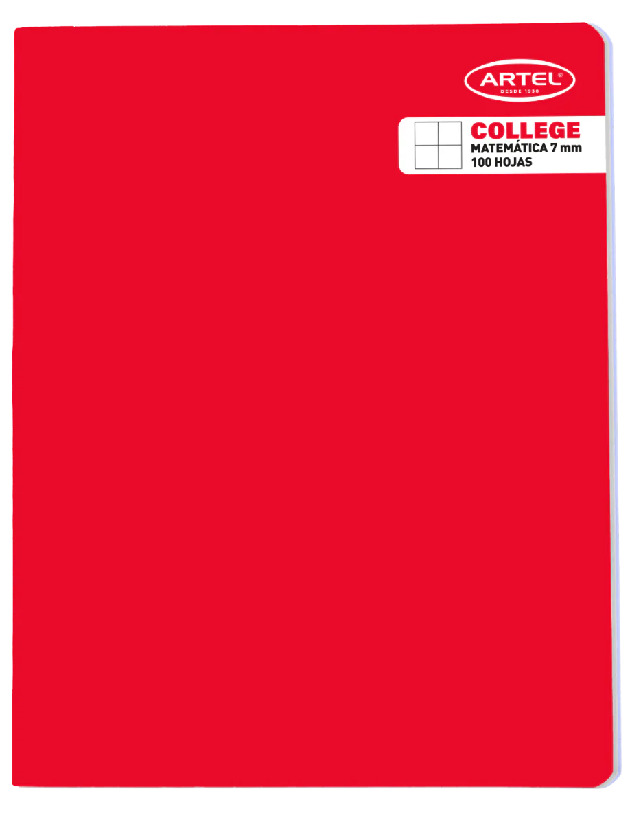 Cuaderno College Matemáticas 7mm. 100 Hojas Color Aleatorio Artel - imagen 2