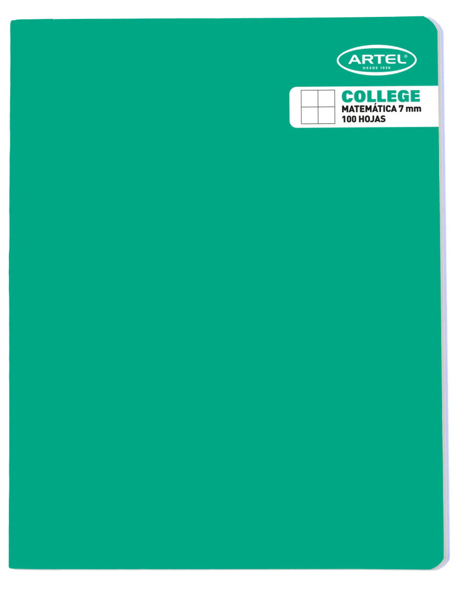 Cuaderno College Matemáticas 7mm. 100 Hojas Color Aleatorio Artel - imagen 4