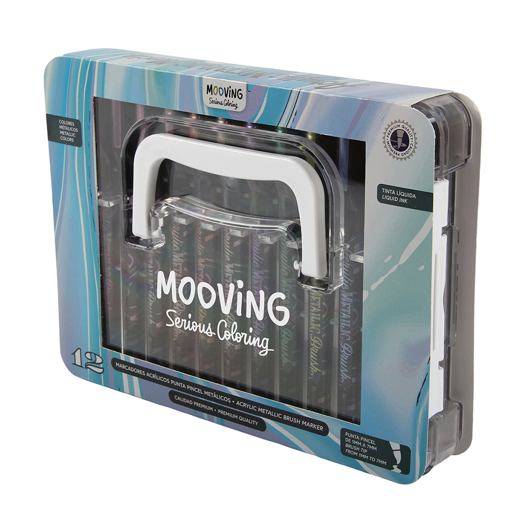 MARCADORES  ACRILICOS METALICOS 12 COL MOOVING