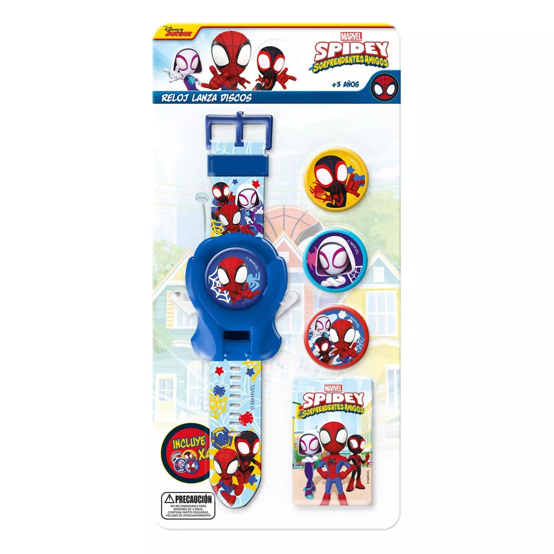 RELOJ LANZADOR DE DISCOS SPIDEY MARVEL
